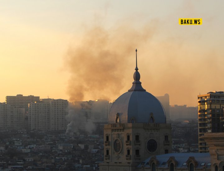 Bakıda yanan ev söndürülüb - YENİLƏNİB-1 - FOTO