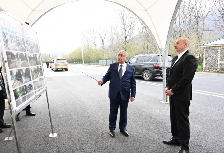 Prezident Böyük Pirəli-Kiçik Pirəli-Xırxatala-Cığatelli-Həmzəli avtomobil yolunun açılışında iştirak edib