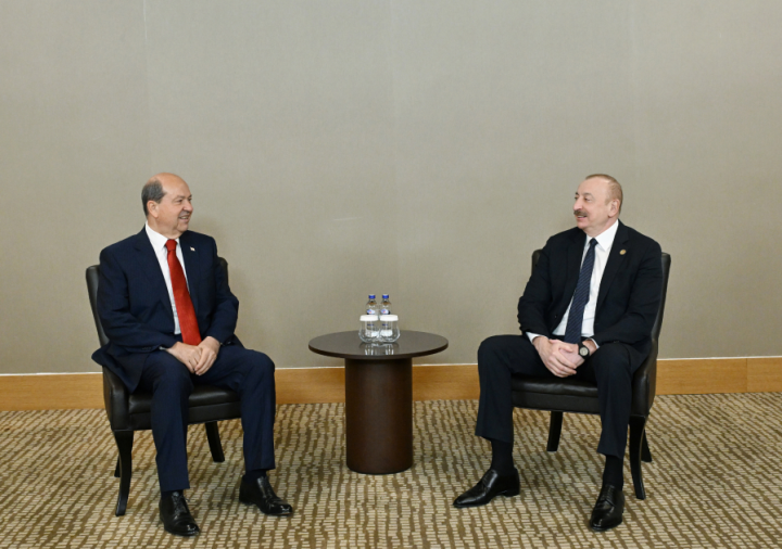 İlham Əliyev Antalyada Şimali Kiprin Prezidenti Ersin Tatarla görüşüb