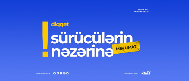 Sürücülərin nəzərinə: Bu yollar bağlanacaq