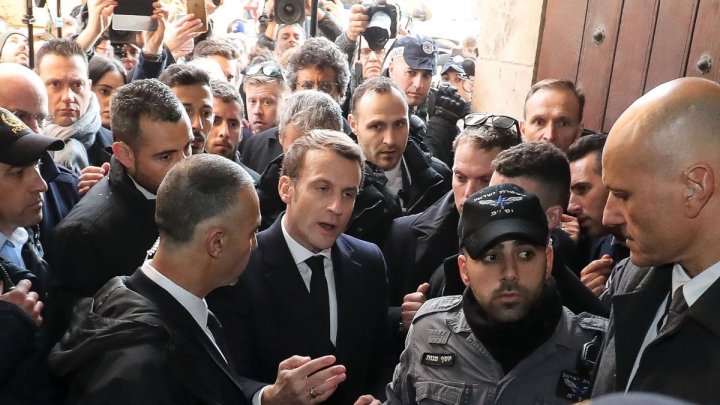 Fransa prezidenti İsrail polisi ilə mübahisə edib - VİDEO