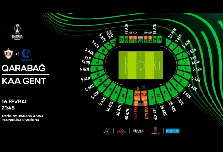 "Qarabağ” – “Gent” matçının biletləri satışa çıxarılıb