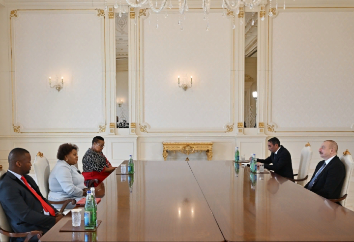 Prezident İlham Əliyev Cənubi Afrika Respublikası Milli Assambleyasının sədrini qəbul edib