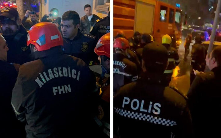 Binəqədi rayonunda baş verən yanğında bir polis əməkdaşı xəsarət alıb