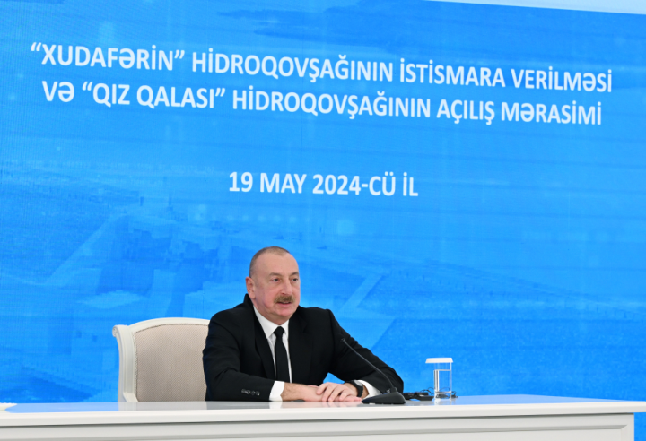 Prezident: “Qız Qalası” hidroqovşağının açılışı və “Xudafərin” hidroqovşağının istismara verilməsi tarixi hadisədir
