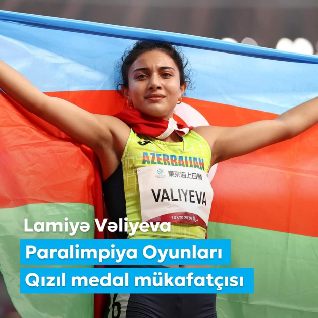 Mehriban Əliyeva Paralimpiya Oyunlarında qızıl medal qazanan Lamiyə Vəliyevanı təbrik edib