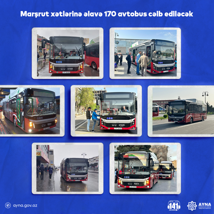 Bakıda marşrut xətlərinə əlavə 170 avtobus cəlb ediləcək