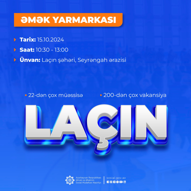 Laçın və Şuşada əmək yarmarkaları keçiriləcək