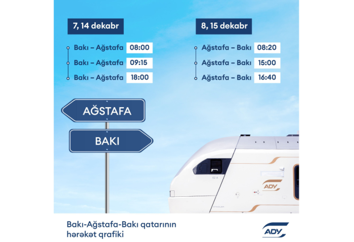 Bakı-Ağstafa-Bakı marşrutuna əlavə qatar reysləri təyin ediləcək