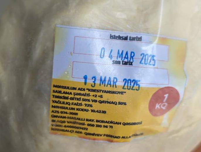 Bitki tərkibli spred yağı nehrə yağı adı altında satılırmış