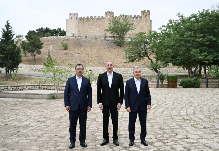 Azərbaycan, Özbəkistan və Qırğızıstan prezidentləri Ağdamda Şahbulaq qalasında olub