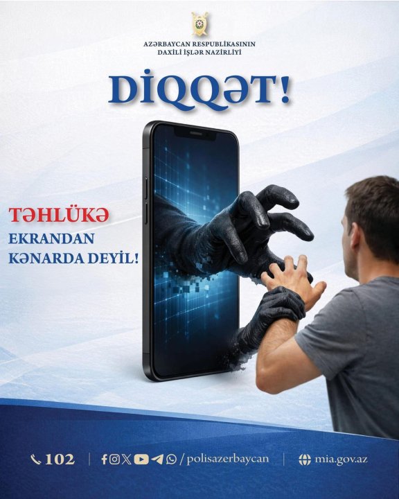 Təhlükə ekrandan kənarda deyil: DİN kiber təhlükəsizlik qaydalarına riayət etməyi tövsiyə edir