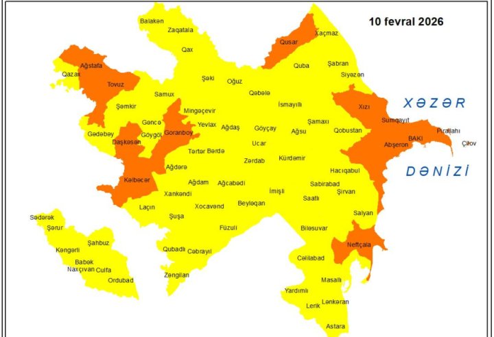 Küləkli hava şəraiti ilə bağlı sarı və narıncı xəbərdarlıq