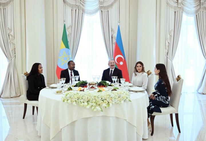 Efiopiyanın Baş naziri və Birinci xanımının şərəfinə rəsmi nahar verilib