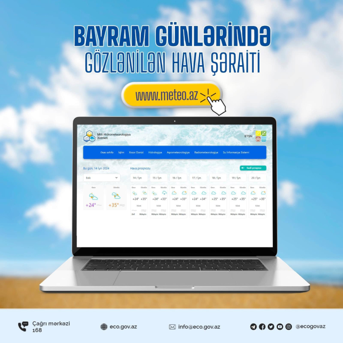 Bayram günlərində - martın 20-22-də ölkə ərazisində gözlənilən hava şəraiti açıqlanıb