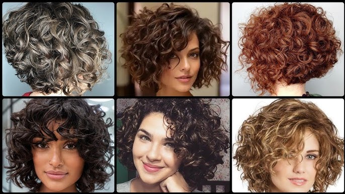 Buruq saçlı xanımlar üçün: Parlaq yay saç düzümləri